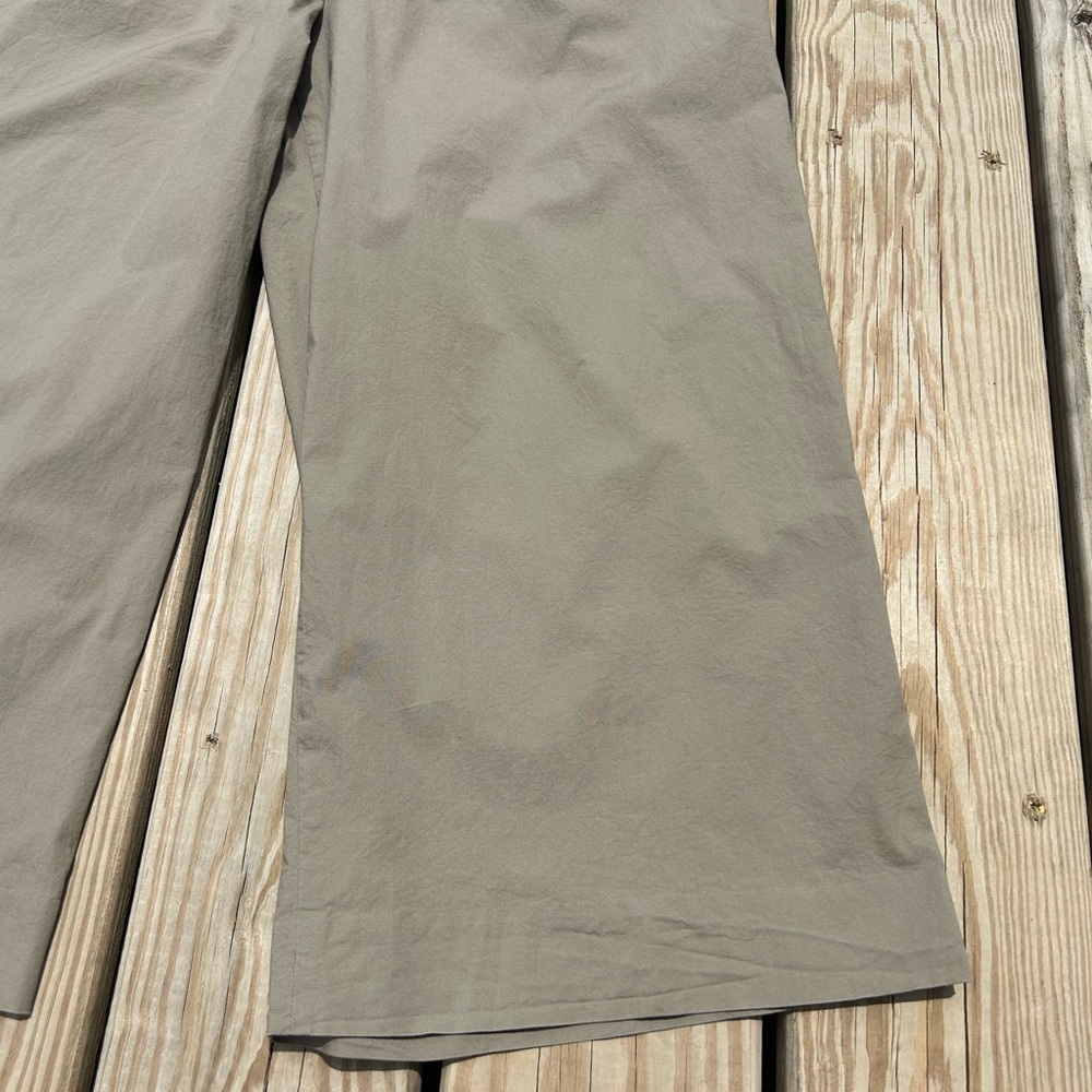 J.Crew Women's Cotton Blend Pull-On Ankle Pants 14 Tan Wide Leg - Picture 9 of 14